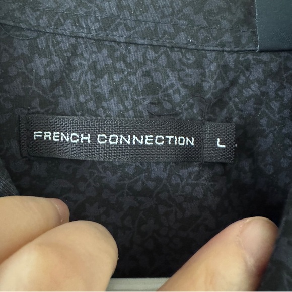 NWT Men's French Connection Long Sleeve Navy Shirt Size L - Picture 3 of 6